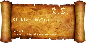 Kittler Dóra névjegykártya